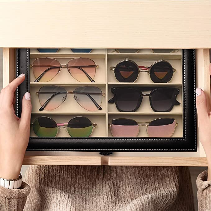 Sunglasses Organizer - 8 Compartments - Assorted - Single  display picture 1