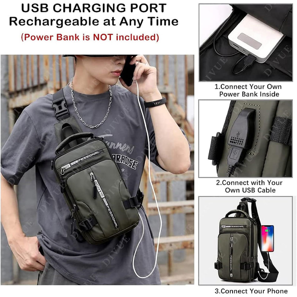 Travel Bag With USB Charging Port Single Piece PropShop24
