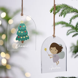 Angelic Charm Personalized Christmas Ornament - Set Of 2