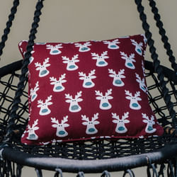 Cushion Cover - Maroon Reindeer