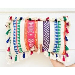 Cushion Cover - Tassels - Multi Color - Single Piece
