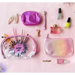 Makeup Pouch - Transparent - Set Of 3