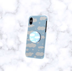 Mobile Grip Holder Griptok Sky Blue And White Single Piece