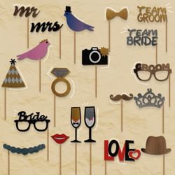 Party Props Set - Team Bride And Groom