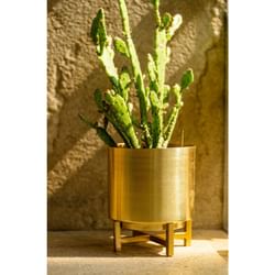 Planter - Gold With Gold Stand - Single Piece