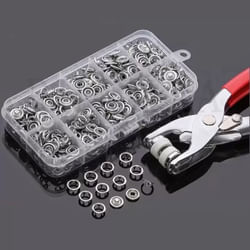 Snap Button Box With Fastener - Assorted - Single Piece