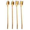 Gift 2 in 1 Straw Spoon - Stainless Steel - Assorted - Set Of 4
