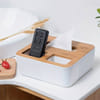 Bamboo Lid Tissue Box - Organizer - Assorted - Single Piece