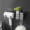 Bathroom Rack With Hair Dryer Holder - Metal - Single Piece Online