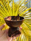 Gift Bowls Set With Tray - 3 Legged - Coconut Shell - Set Of 4