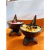 Bowls Set With Tray - 3 Legged - Coconut Shell - Set Of 4 Online