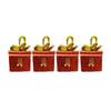 Gift Bright And Merry Red Gift Box Christmas Tree Ornaments - Set Of 4