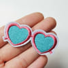 Brooch - Heart Shades - Embroidered - Single Piece Online