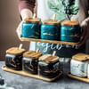 Buy Ceramic Spice Jar With Tray - Assorted - Set Of 3