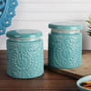 Ceramic Textured Jar - 1L - Single Piece - Green
