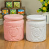 Ceramic Textured Jar - Assorted - 400 ml - Single Piece