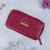 Cherry Red Zip Wallet For Women - Personalized Online