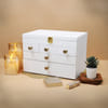 Chic Wooden Cosmetic Organizer - White Online