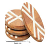 Gift Coaster - Wooden With Marble Inlay - Set Of 4