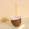 Coconut Cup With Lid And Straw - Plastic - Single Piece Online