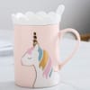 Coffee Mug With Lid And Spoon - Unicorn - Ceramic - Single Piece Online