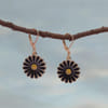 Gift Cute Black Floral Earrings