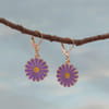 Gift Cute Purple Floral Earrings