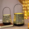 Decorative Lantern With LED String Light - Black (Set of 2) Online