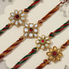 Gift Designer Kundan Foral Rakhi Set Of 4
