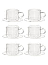 Gift Double Wall Twirl Cup And Saucer Set - 180ml - Set Of 6