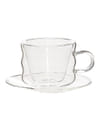 Shop Double Wall Twirl Cup And Saucer Set - 180ml - Set Of 6