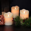 Gift Dripping Wax LED Pillar Candles - Assorted - Set Of 3