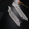 Buy Earrings - Dangler Curve - Diamond - Silver - Juju Joy