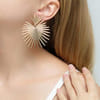 Earrings - Fan Pattern - Gold Tassel - Juju Joy Online
