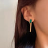 Buy Earrings - Hanging Chain - Emerald - Juju Joy