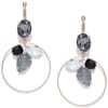 Earrings - Luxe Floral Crystal Ring Drop - Black