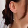 Earrings - Zig Zag - Tassels - Gold - Juju Joy Online