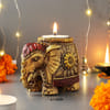 Gift Elephant Hand Painted T-Light Holder
