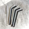Shop Glass Straw - Black And White - Set Of 6