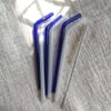 Glass Straw - Blue And White - Set Of 6