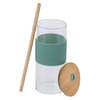 Shop Glass Tumbler With Bamboo Straw And Lid - Assorted - Single Piece