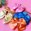 Hair Ties - Satin - Pink Blue And Brown Hues - Set Of 5 Online
