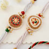 Gift Immaculate Pearl and Meena Rakhi Set Of 2