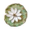 Shop Incense Holder - Lotus On Gold And Green Leaf - Brass With White Enamel - Single Piece