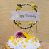 LED Cake Topper With Rose Gold Foiling - Happy Birthday - Round Floral Online