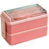 Gift Lunch Box - 3 Layer - Wheat Straw - Pink - Single Piece