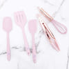 Shop Mini Spatula Set - Pink And Rose Gold - Silicone - Set Of 5
