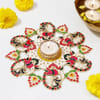 Multicolour Peacock Tealight Rangoli - Assorted - Single Piece Online