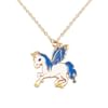 Necklace - Unicorn Charm Pendant - Blue Online