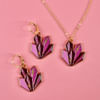 Gift Necklace With Earrings - Amethyst Cluster